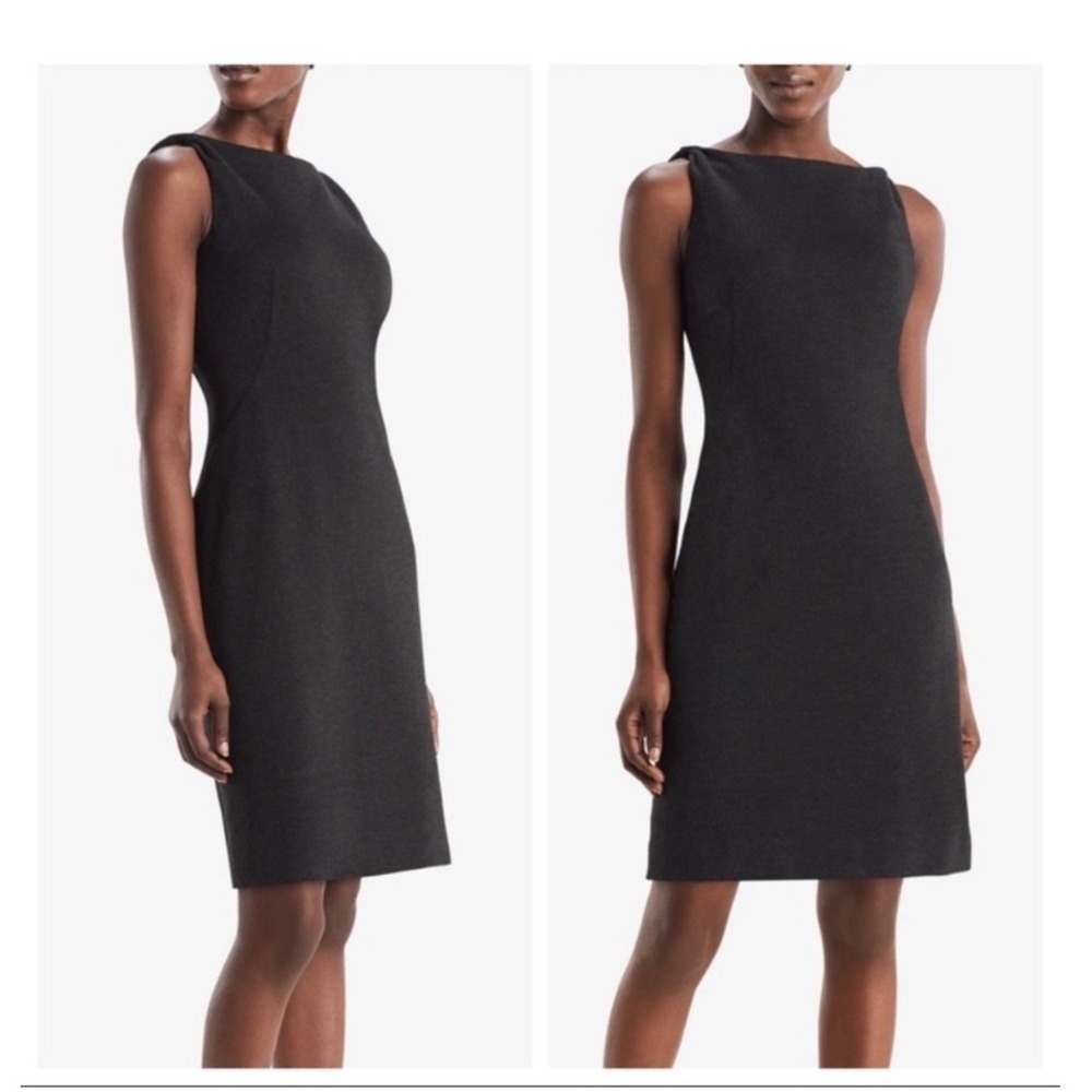 MM LaFluer Lydia Twist Strap Knit Sheath Dress Charcoal Gray‎ Size 2 Career